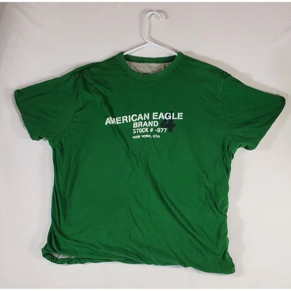 American Eagle Outfitters reversible Graphic T Shirt Mens Green Short Sleeve - Picture 10 of 10